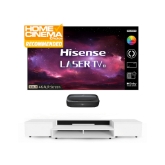 Hisense 120L9 120" Triple Laser TV With Kinetik KLIF-UST1CS(WHT) UST Centre and Sides White