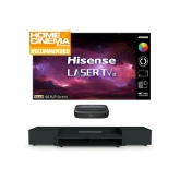Hisense 120L9 120" Triple Laser TV With Kinetik KLIF-UST1CS(BLK) UST Centre and Sides Black